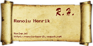 Renoiu Henrik névjegykártya